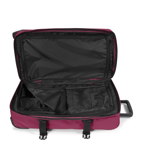 Image of EASTPAK Tranverz M - 78L Medium Soft Sided Checked Luggage, Dual Compartments, TSA Lock, Compression Straps & Smooth Inline Wheels, Wine Burgundy