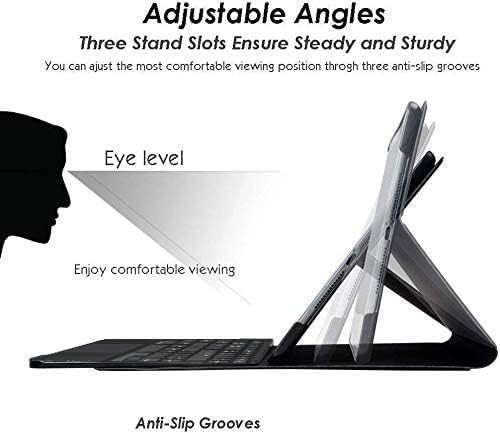 Image of HOM Tri Fold 7-Colour Backlight Detachable Wireless Bluetooth Keyboard with Trackpad /Touchpad Tablet Cover Case for Lenovo Tab M11 Tablet 11-inch