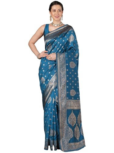 Image of AKHILAM Women's Georgette Embellished Designer Saree With Unstitched Blouse Piece