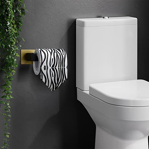 Image of TQKAG Black and Gold Bathroom Accessories, Toilet Paper Holder Wall Mount
