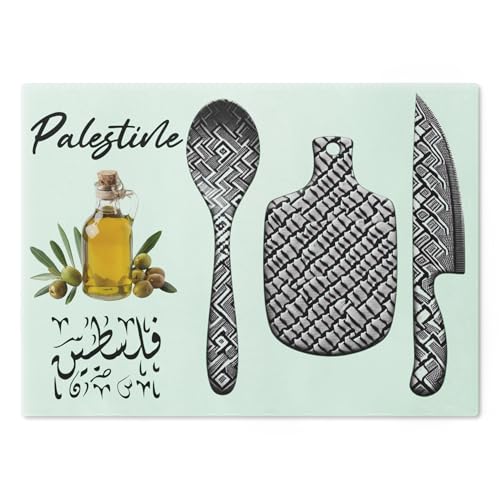 Olive Branch Palestinian Keffiyeh Glass Board