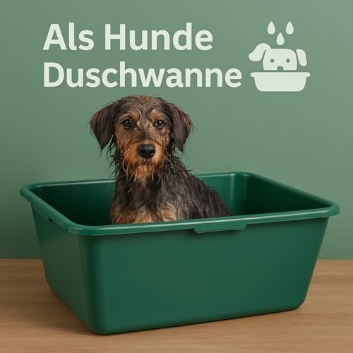 BURI Futterwanne 65L Wasserbottich Pferd Wanne lebensmittelecht Wassertrog - Kunststoffwanne grün 71x46 cm Wildwanne Bottich groß Pferdetränke Pferde Tränke Jagdwanne