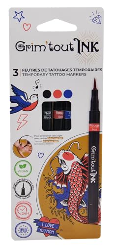Feutres de tatouage temporaire à encre noire sans danger pour la peau