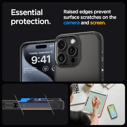 Image of Spigen for iPhone 15 Pro Max Case, Ultra Hybrid [No Magnet Ring][Anti-Yellowing] - Frost Black