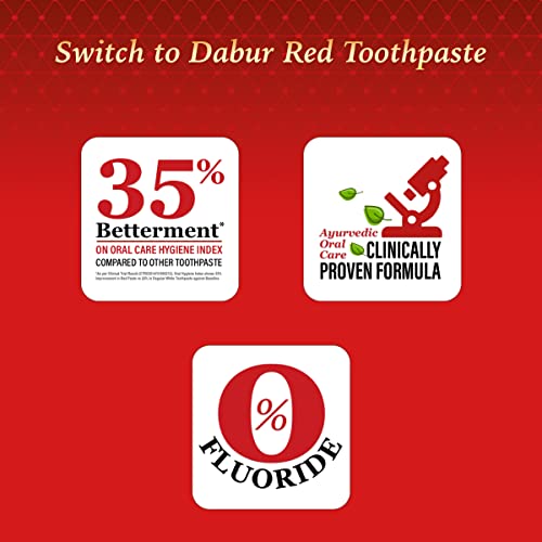 Image of Dabur Red Paste 300g & Dabur Herb'l Olive Enamel Care Toothpaste 150g (Pack of 2) | Supersaver Combo Pack