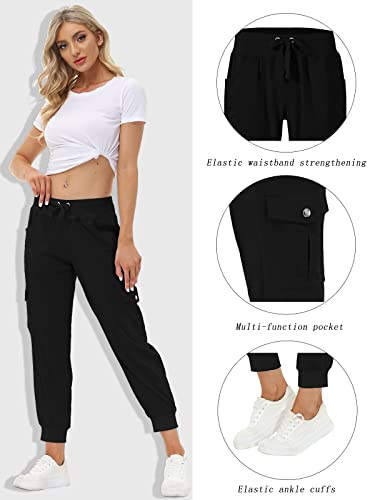 MoFiz Lightweight Quick Dry Womens Cargo Pants Hiking Joggers 6 Pockets