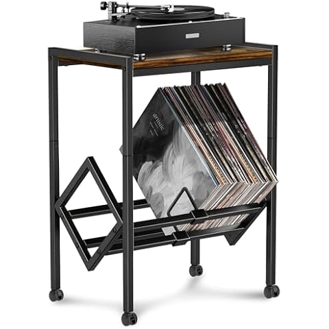 Fubiaofei Vinyl Record Player Stand with Storage Cover