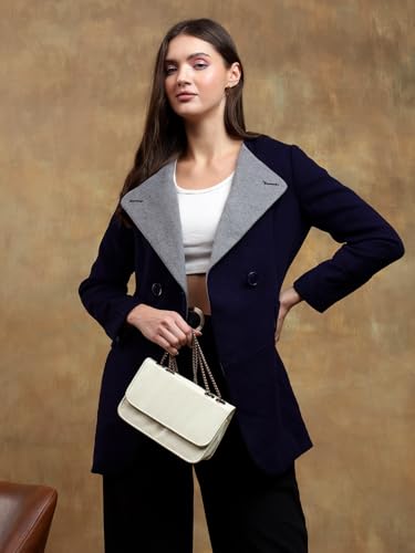 Image of KOTTY Womens Cotton Blend Standard Length Elegant Style Coat - Classic Style with Modern Detailing