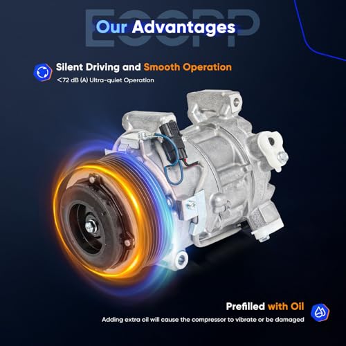 Image of ECCPP AC Compressor with Clutch Fit for Honda Accord 1.5L 2018-2022 | Fast Cooling AC Compressor