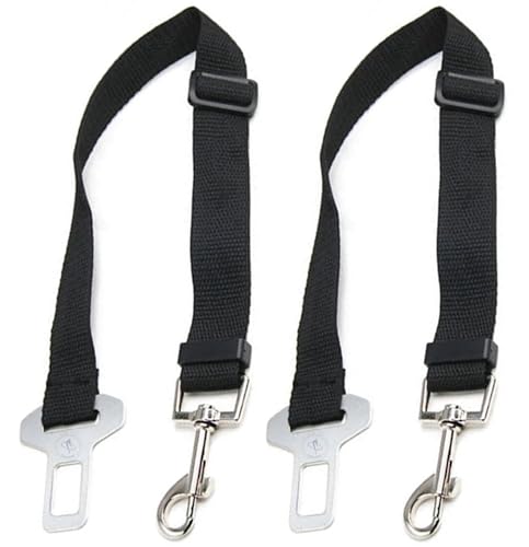 Car Dog Leash - Best Dog Seat Belt (2 Pack) Car Harness Attachment for Dogs - Adjustable Dog Restraints Seatbelts for Cars (17.5in - 26in)