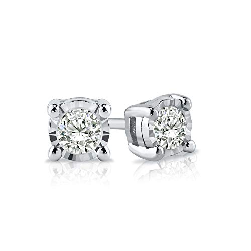 Diamond Wish 1/12 Ct Diamond Stud Earrings Sterling Silver - Image 5