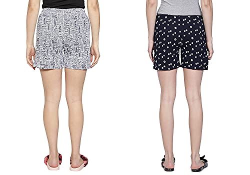 Image of Club A9 Women's Regular Fit Cotton Printed Shorts