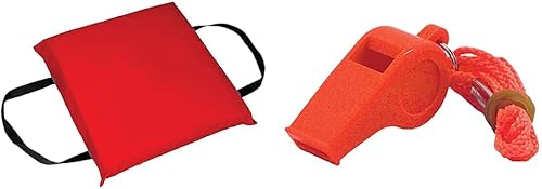 Airhead Cojín lanzable tipo IV Red & Shoreline Marine Basic Safety Whistle con cordón