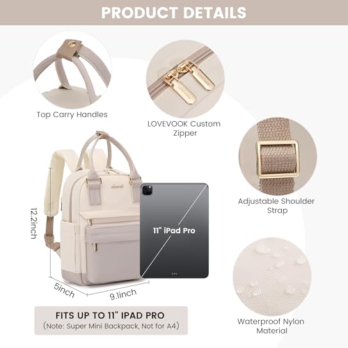 Image of LOVEVOOK Mini Backpack for Women Stylish Waterproof Backpack Purse with USB Port, Cute Daypack for College Travel Party
