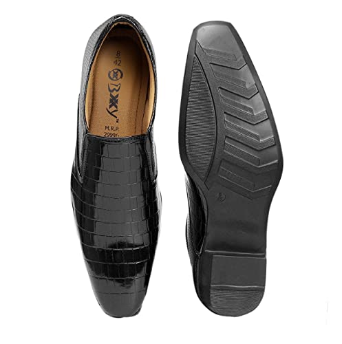 Image of BXXY Men's 2 inch Height Increasing Patent Material Casual Formal Moaccasion Slip-On Shoes with Pu Sole.