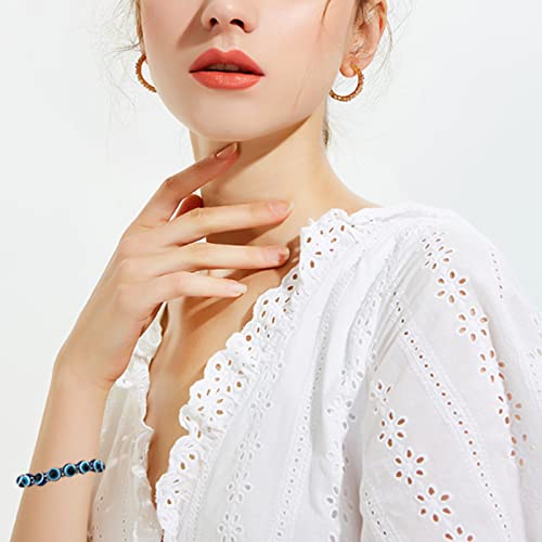 Evil Eye Bracelets for Men Women Good Luck Bracelet for Protection Handmade 10mm Turkish Blue Eye Bead Stretch Bracelet Teen Girls Boys2