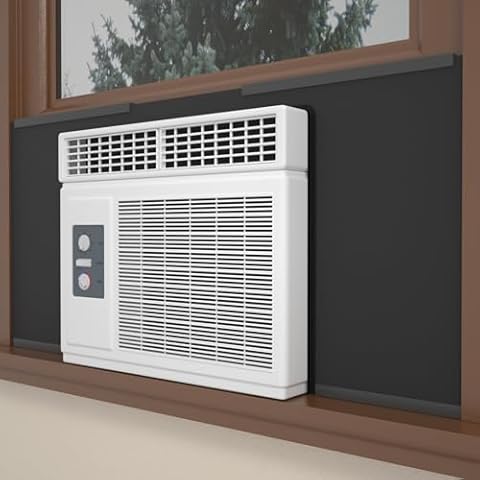 SZZSAF Window Air Conditioner Side Insulated Panel, WinterSummer Winter Heat and Draft Insulating,Insulation Foam Material,Equipped with 4 edge banding strips (1BLACK) Cover
