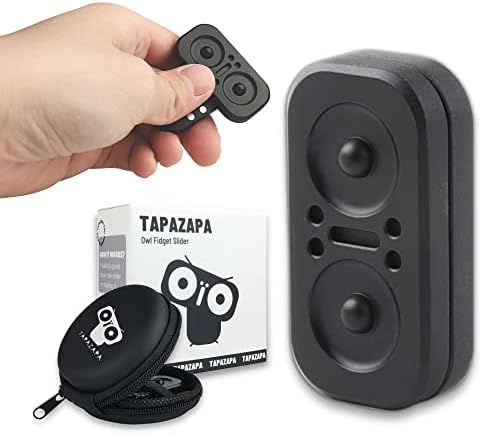 Tapazapa Metal Fidget Toys, Owl Metal Fidget Toys for Adults, EDC Fidget Toy, Magnetic Fidget Slider ADHD Haptic Stress Relief Toys, Birthday Desk Toy for Men(Black)…