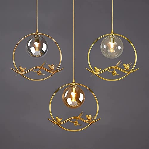 Suspension E14 Lustre Boule de Verre avec Chaîne Réglable 100 cm - 3