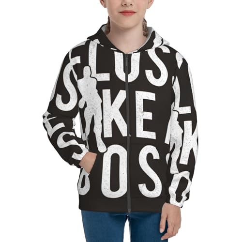 Floss Like a Boss Kids Pullover Hoodies Boys Zip Up Sweatshirts Girls Athletic Clothes with Pocket3