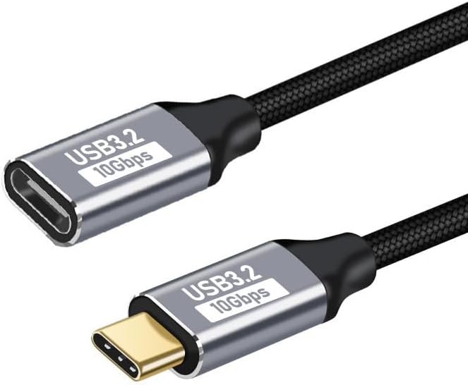 100W USB C Extension Cable [3.2/10Gbps] 4K 60Hz USB Type C Male to Female Fast Charge Data Transfer Extender Cord Compatible with MacBook Pro, IPad Pro, IPhone, XPS, Galaxy S23 S22 Ultra-3M