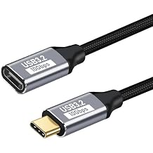 USB C Cable, T ype-C USB 3.2 Gen2 Extension Cable, PD Supported, 100W/5A Fast Charging, Fast Data Transfer, Heavy Duty Nylon Braided Type-C Male to Female Cable Compatible with Type C Models 50CM