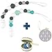 Silicone Pacifier Clip by Dodo Babies Pack of 2 + Pacifier Case, Premium Teething Bead Universal Holder Leash for Boys and Girls, Teething Toy or Soothie, Baby Shower Gift Set