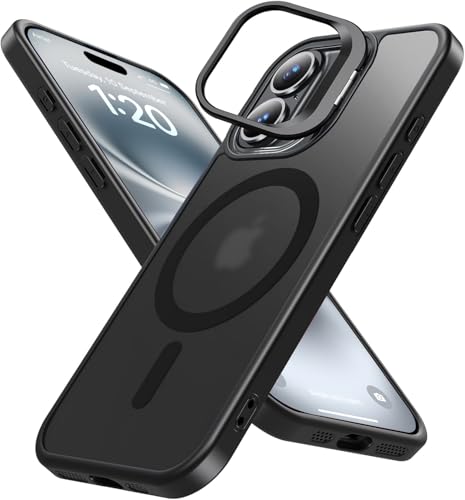 EGOTUDE for iPhone 16 Plus Case | Translucent Matte Hard Back Cover with Stand Compatible with Mag 6 41kBSHvBf4L