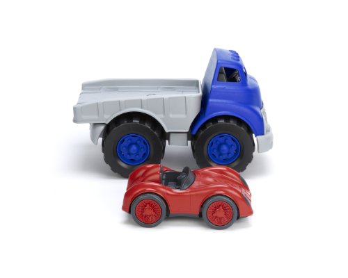 Green Toys Flat Bed Truck & Race Car White, 12 Months - 6 Years #TOP5