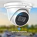 Amcrest UltraHD 4K (8MP) Outdoor Security IP Turret PoE Camera, 3840x2160, 98ft NightVision, 125° FOV, IP67 Weatherproof, MicroSD Recording (256GB), IP8M-T2599EW-AI-V3 (White)
