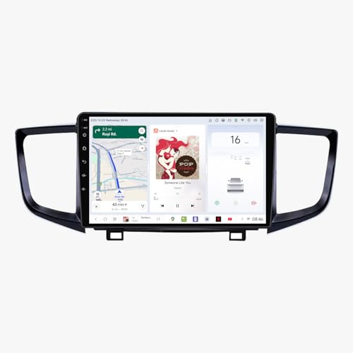 DUDUAUTO DUDU3 Car Radio for Honda Pilot 2016-2019 Stereo Update 8-Core 4GB+64GB 10 Carplay & Android Auto Head Unit w/DIY Wallpaper Custom Layout Touch Screen for Navigation Music Radio