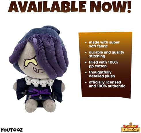 Youtooz Licorice Cookie Plush 9”, Soft Stuffed Animal from Cookie Run Kingdom, Collectible Plush Toy with Premium Minky Fabric for Kids and Fans — view 3