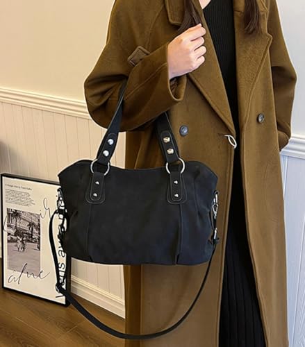 Trendy PU Leather Crossbody Bag Women Retro Tote Handbag Large Shoulder Purse Commuting Travel2