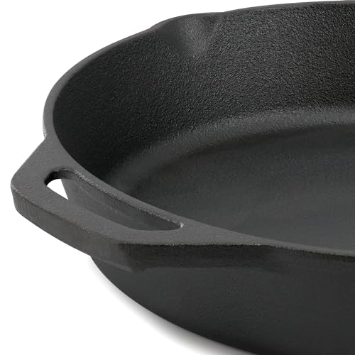Image of Megachef 12 Inch Pre-Seasoned Cast Iron Skillet with Tempered Glass Lid