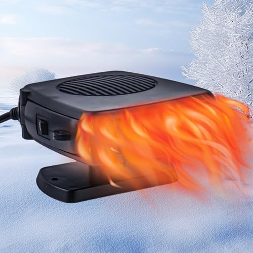 MEIDAYAI Car Heater 12V 200W, Fast Heating Defroster for Windshield, 2-in-1 Portable Heater and Cool Fan, Plug into Cigarette Lighter for Car, Auto, Truck, Van