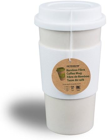 Peterson Housewares Bamboo Fiber Eco Cup, 22 oz, White