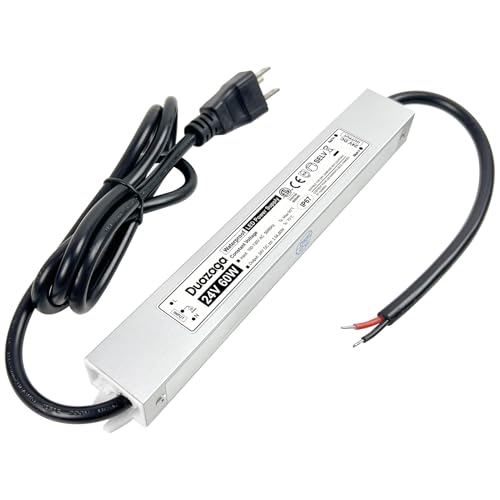 Image of 60W LED Driver 24V Power Supply 2.5A 24VDC Low Voltage Transformer | IP67 Waterproof, ETL Listed, 110V 120VAC to 24 Volt, AC to DC Converter, Plug with 4.4ft Cord for Outdoor LED Lights and Sign