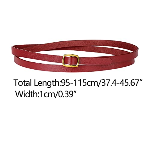 Allegra K Womens Adjustable Skinny Leather Belt Fashion Narrow Belts Minimalism Waist Strap3