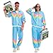 80s Tracksuit for Men Women,80s 90s Outfits Fashion Retro Tracksuit for Halloween Carnival Party (Blue, Medium)
