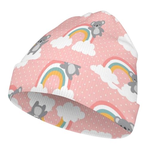 Cute Koala and Rainbow Kids Beanie Hat for for Girls Boys Children Cap Winter Knitted Chemo Cancer Headwear Accessories Gifts Decoration