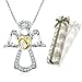 KSJEHW Collana Angelo Custode, Collana con Ciondolo Angelo in Argento Sterling 925, Regali di Battesimo, Comunione e Compleanno per Ragazze e Bambini（con Scatola Regalo immagine