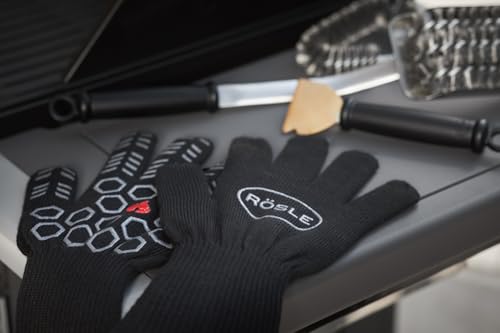 RÖSLE Premium-Grillhandschuhe, Hochwertige Handschuhe zum Schutz vor Verbrennungen, atmungsaktiv und temperaturbeständig bis 350°C, Meta-Aramid, Baumwoll-Innenfutter