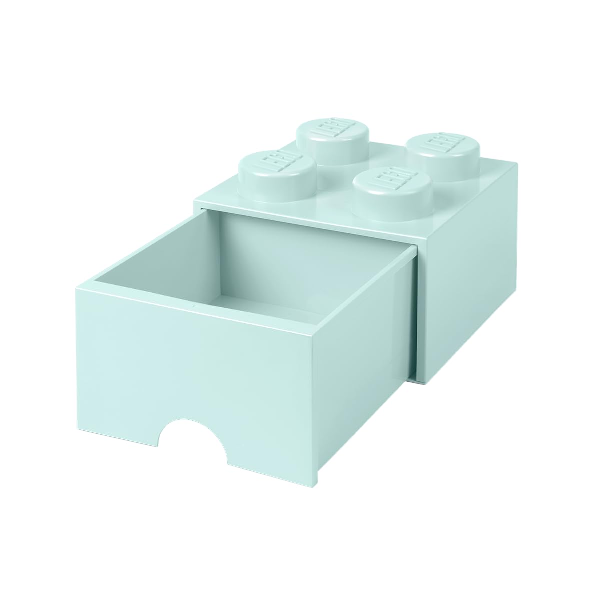 Room Copenhagen Lego Brick 4 gałki, 1 szuflada, do przechowywania, 4,7 l, zielony, niebieski (Aqua Light Blue) / miętowy, 25 x 25 x 18 cm