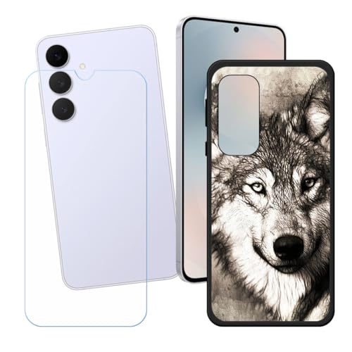 LCEHTOGYE �K�p Samsung Galaxy S25 FE +�����K���X�X�N���[���v���e�N�^�[�p�P�[�X�A�K�p Samsung Galaxy S25 FE (6,7")�ƌ݊����̂���u���b�N�\�t�gTPU�V���R���Q���P�[�X�ی�J�o�[ LH8