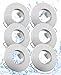 Produktbild Trango 6er Set IP44 Einbaustrahler in Weiß Rund TG6729IP-066 Bad Einbauleuchten, Deckenspots, Einbauspots, Deckenleuchte, Badleuchte incl. 6x GU10 Keramik Fassung