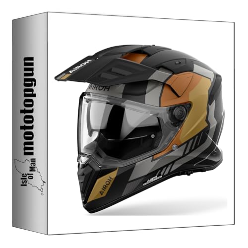 Casque Dual Moto Airoh Bandit BAH35 Horn Or Mat XS Mototopgun