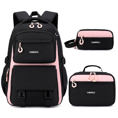 Girls Backpack,Kids Backpack for Teen Girls School Bookbag for Elementary Primary High School (Black Pink)