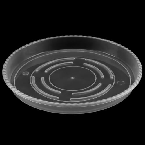 HAKZEON 12 Pack 14 Inch Round Plant Saucers, Clear Plastic Plant Saucer Drip Tray, Heavy Sturdy Plant Trays, Planter Flower Pots Saucers for Indoors, Outdoor, Garden - Thumbnail 5