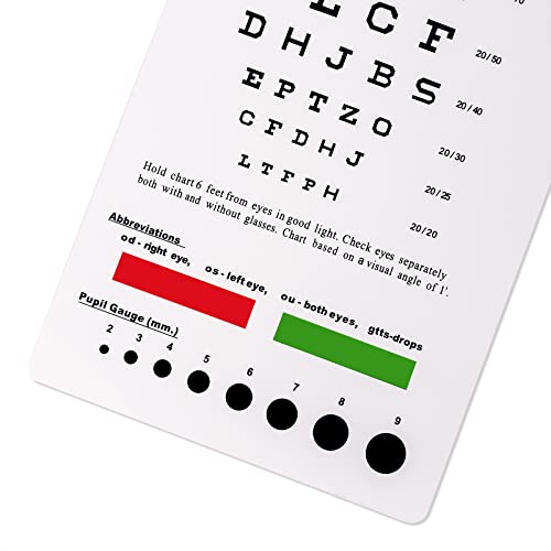 Image of Ultrassist Snellen Eye Chart, Pocket Size Eye Testing Chart 6 Feet 3.9x7.3 inch for Visual Acuity Measuring