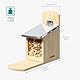 Navaris Eichhörnchen Futterhaus wetterfest aus Holz und Metall - Futterkasten Futterautomat für Garten Balkon - Futterstation mit Prellschutz